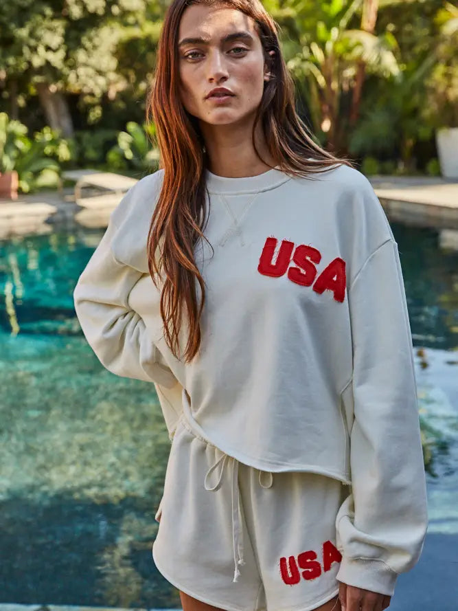 USA Crop Sweatshirt