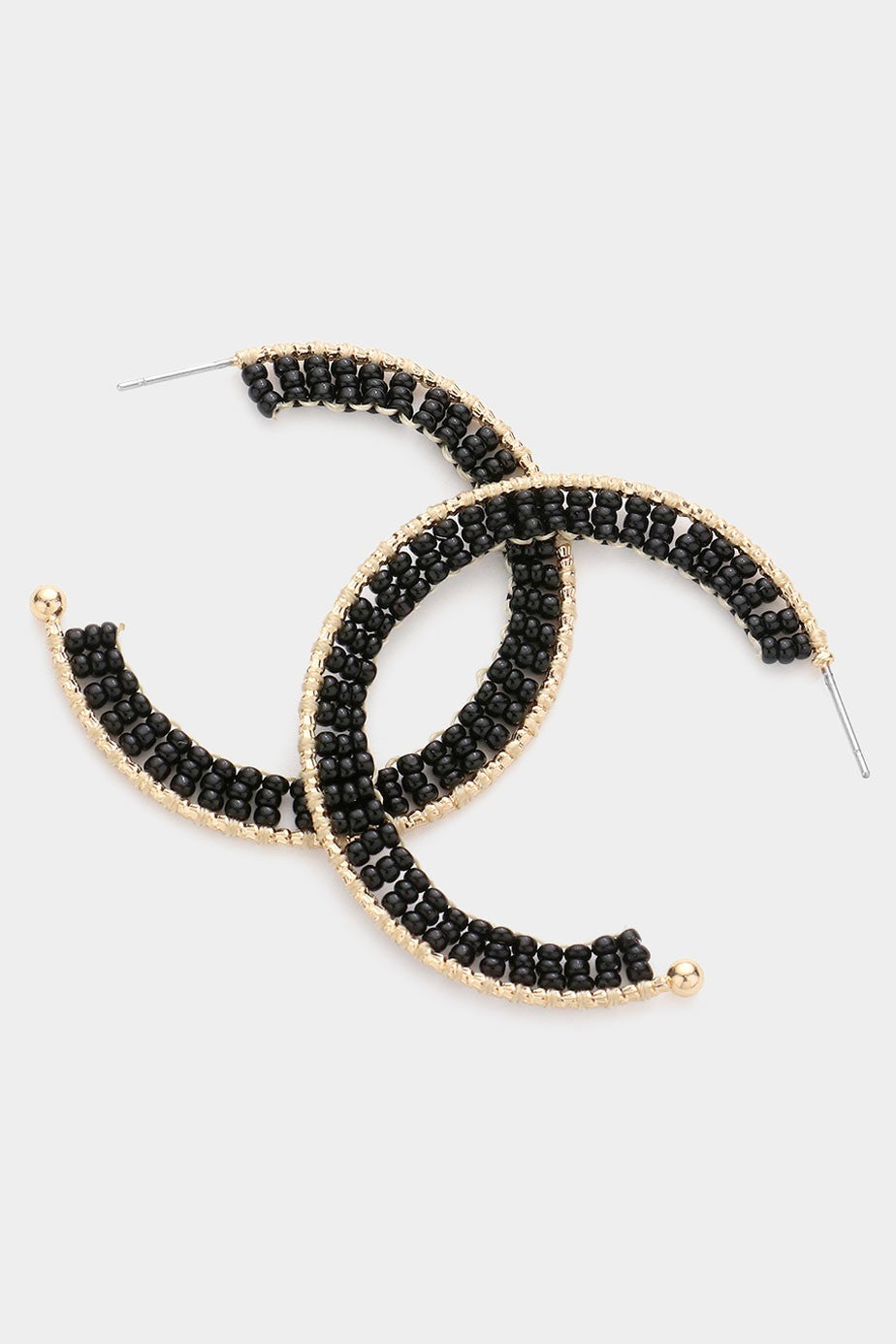 Seed Bead Wrapped Hoop Earrings - Debs on 5th