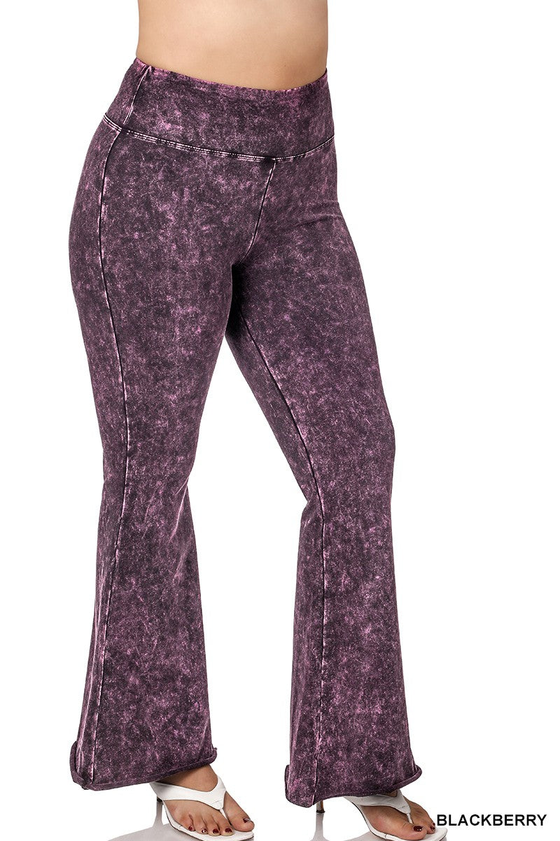 Plus Mineral Wash Raw Edge Pants