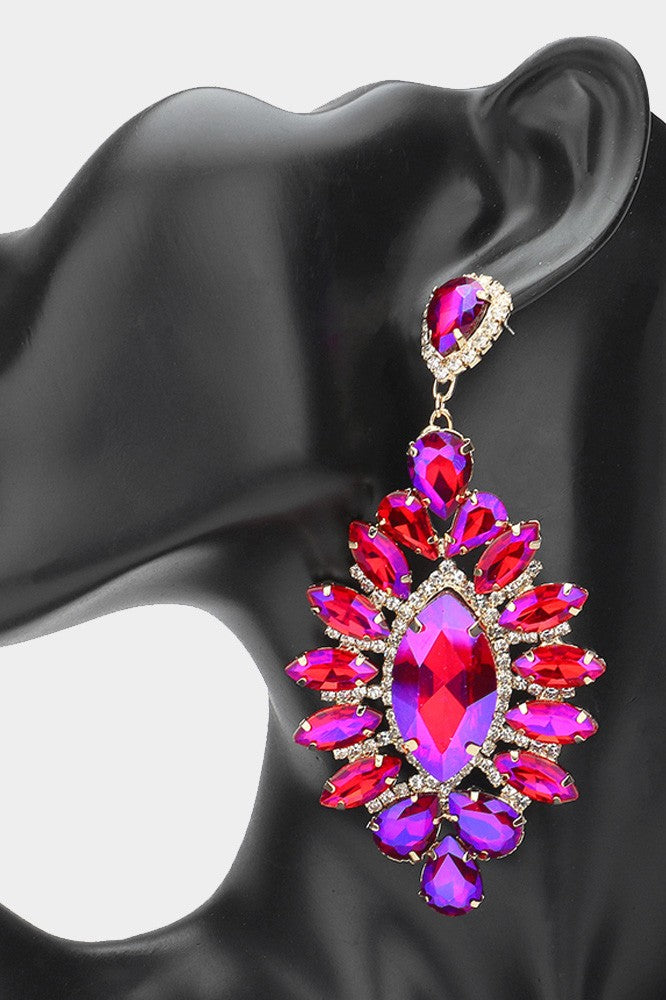 Marquise Stone Centered Evening Earrings