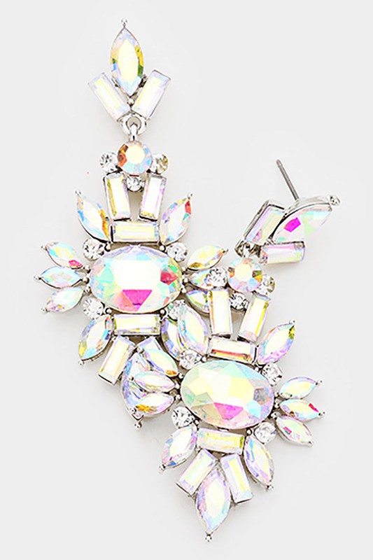 Marquise Crystal Cluster Evening Earrings - Debs on 5th