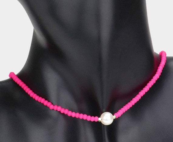 Pearl Accented Faceted Beaded Necklace - Debs on 5th