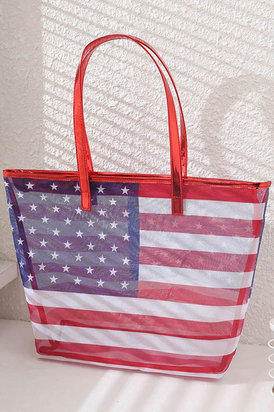 American USA Flag Printed Beach Tote Bag - Debs on 5th