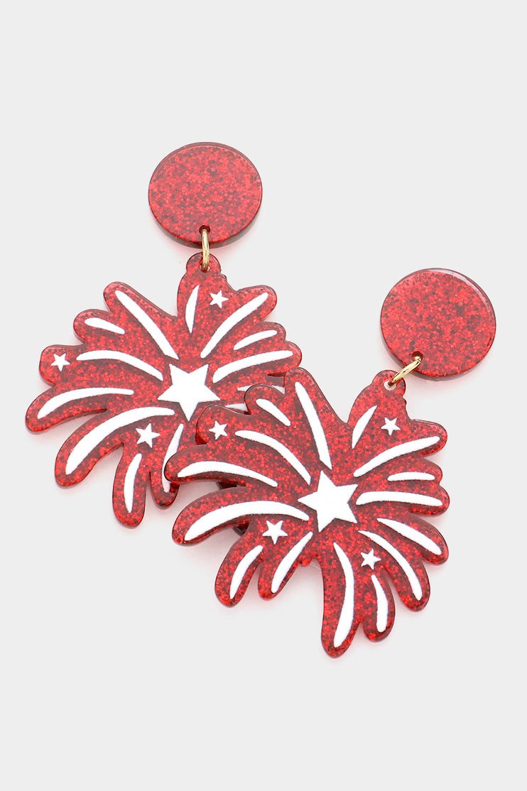 Glittered Resin Fireworks Dangle Earrings - Debs on 5th