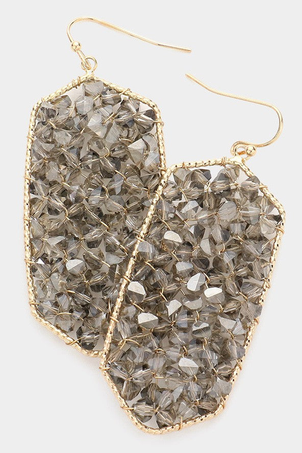 Bead Cluster Hexagon Dangle Earrings - Debs on 5th