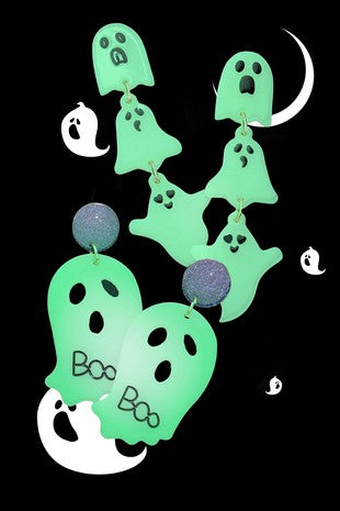 Glow Ghost Dangle Earrings - Debs on 5th
