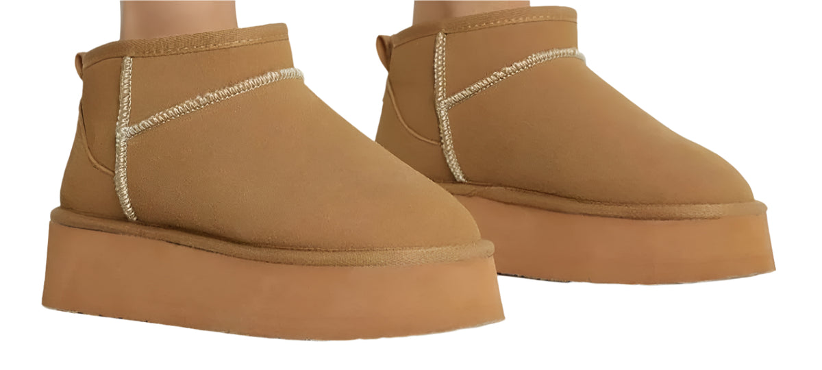 Platform Fur Ankle Boots - Debs on 5th