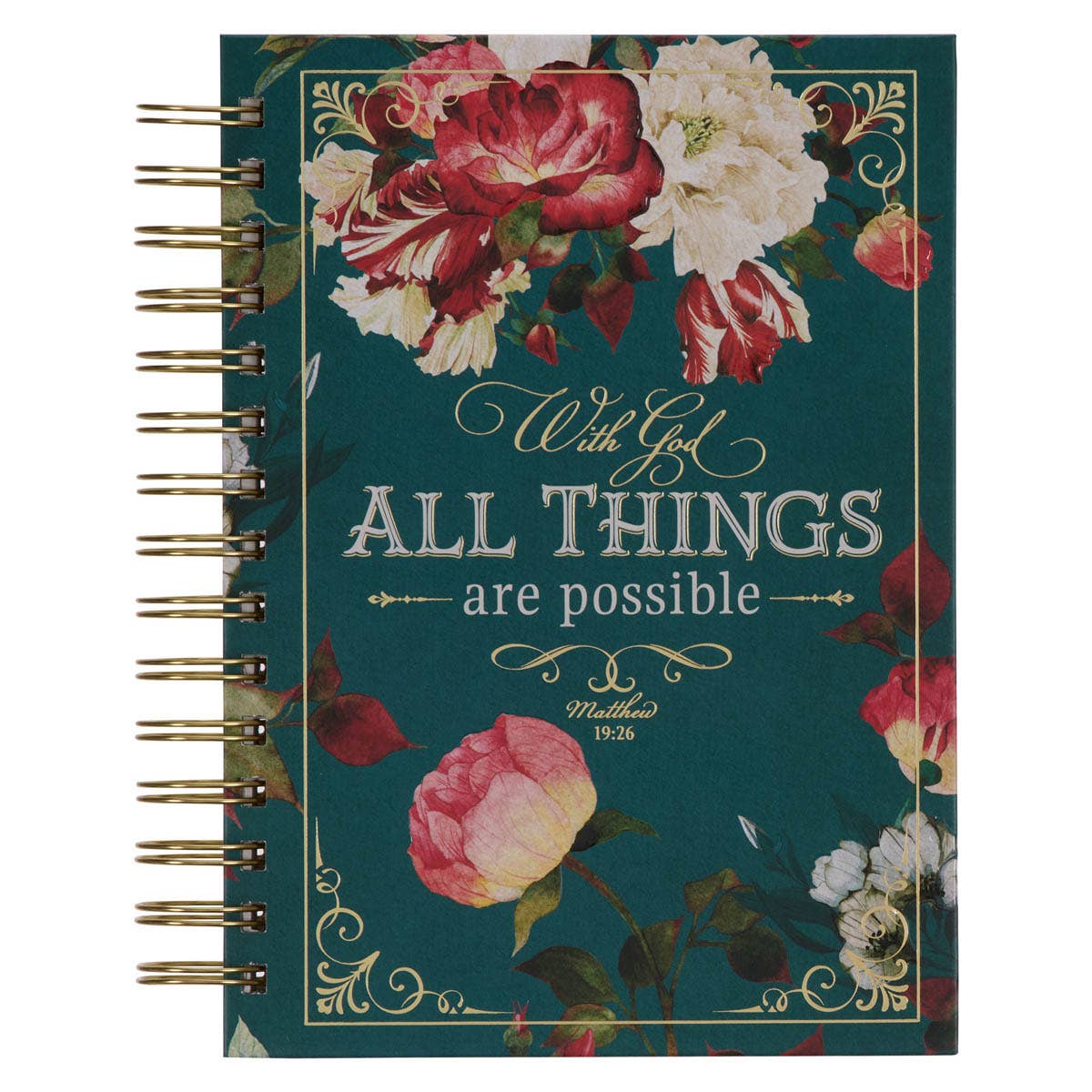 All Things are Possible Teal Wirebound Journal