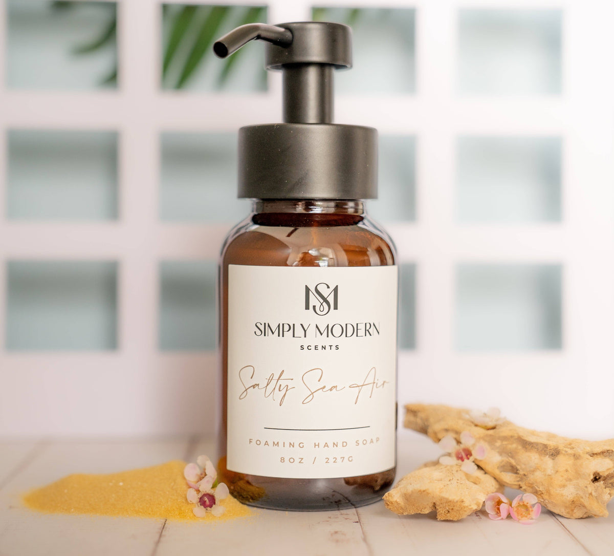 Salty Sea Air Foaming Hand Soap | Amber Glass Bottle