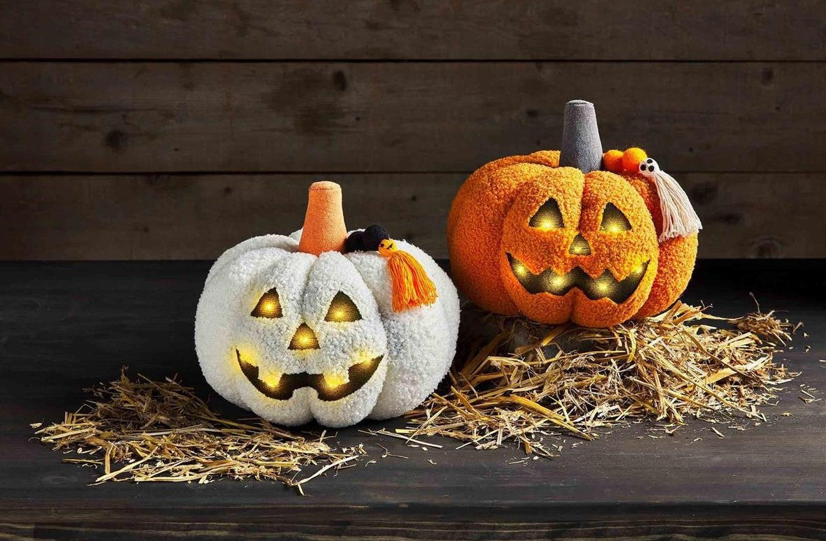 Shearling Light Up Pumpkin - Debs on 5th