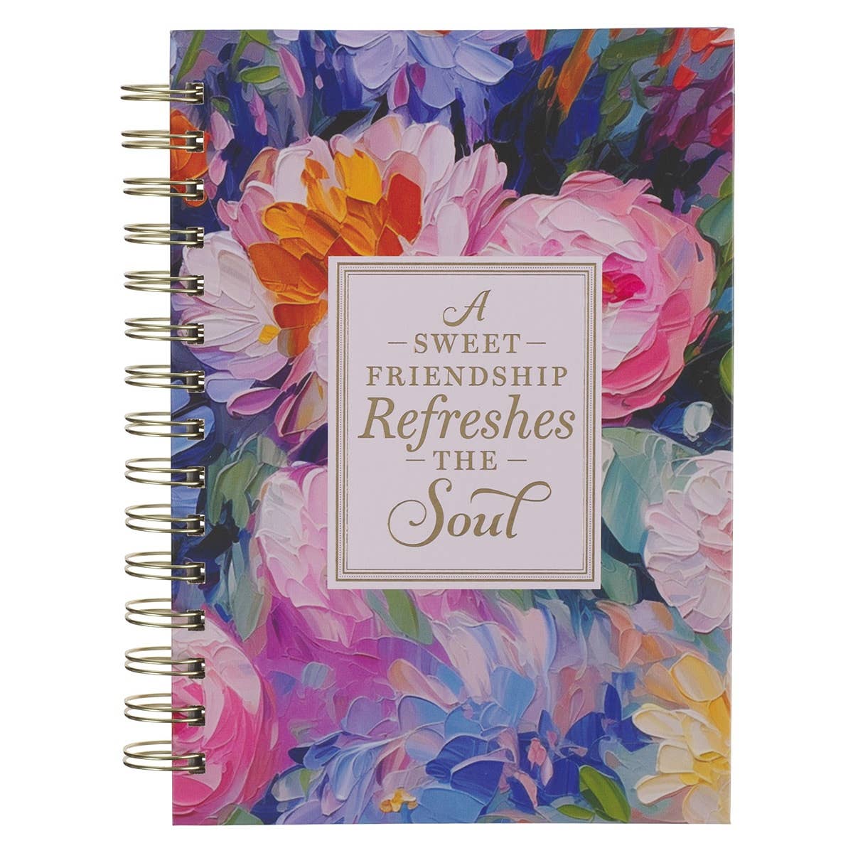 Journal Wirebound Multi Painted Floral Sweet Friendship