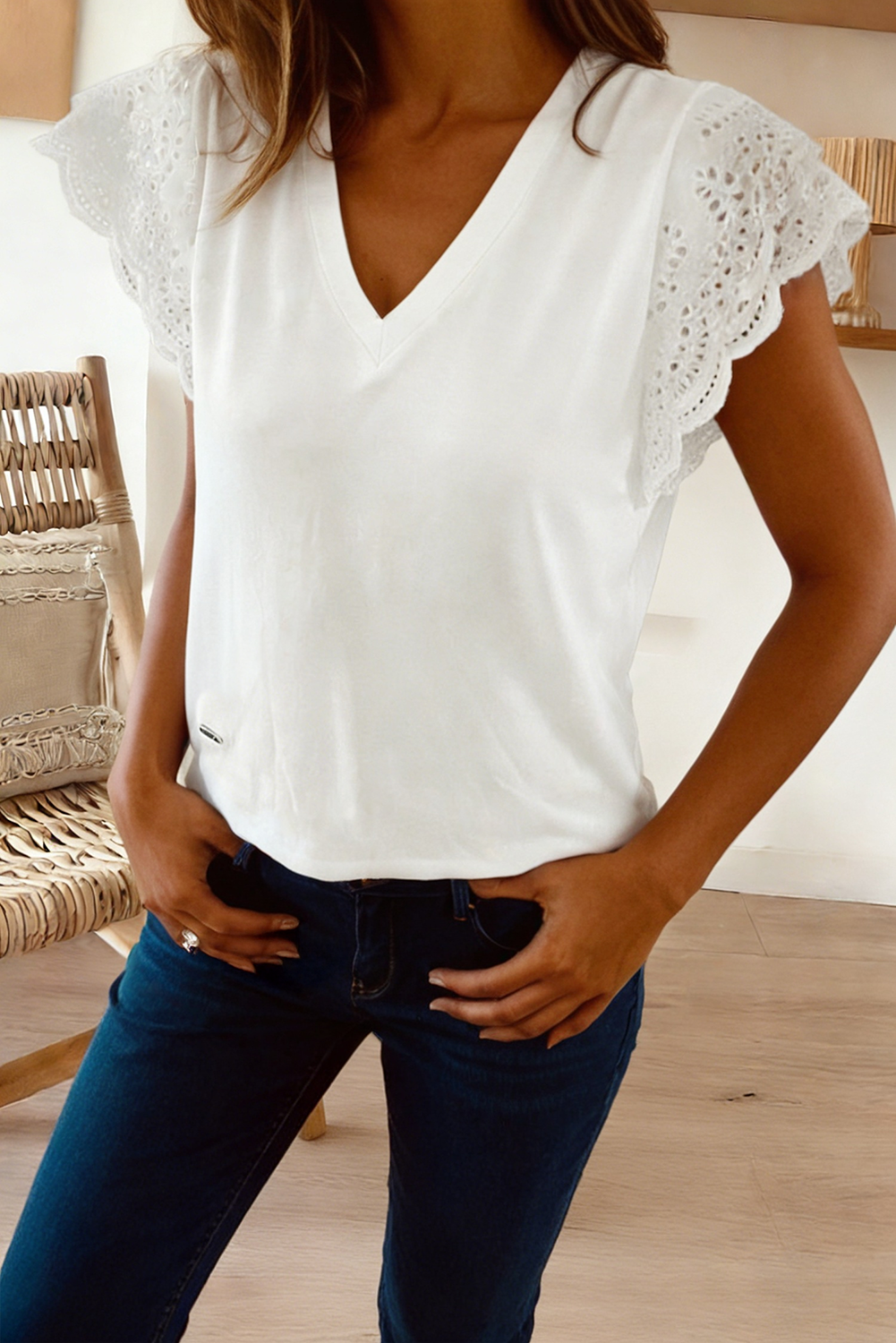 Eyelet Embroidered Tee