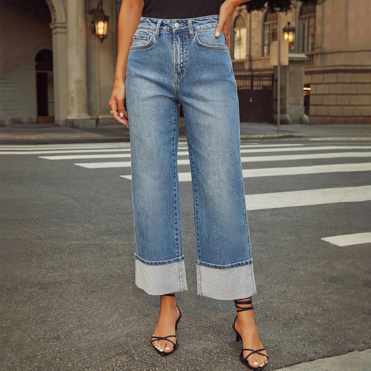 Straight Leg Cropped Pants