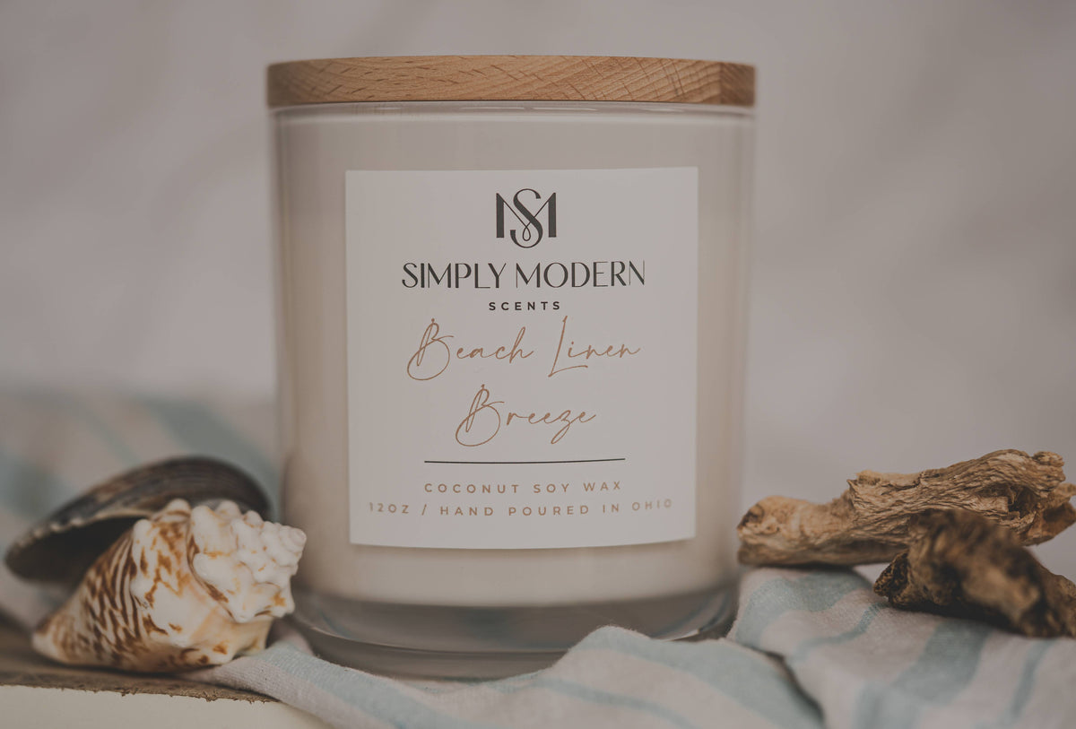 Beach Linen Breeze | White | Coconut Soy Wax Candle
