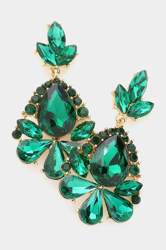 Marquise Crystal Statement Evening Earrings - Debs on 5th