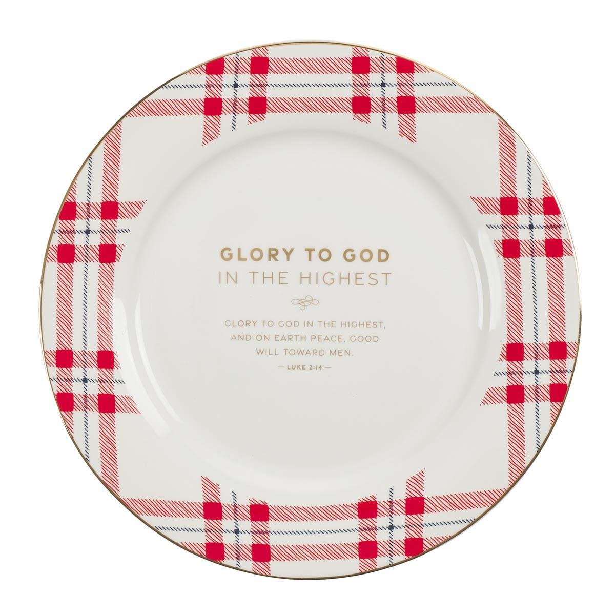 Plate Set 4pc Christmas Plaid