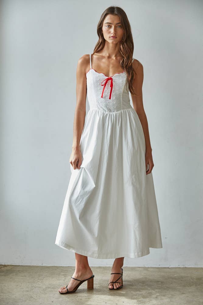 Cotton Floral Eyelet Detailed Maxi