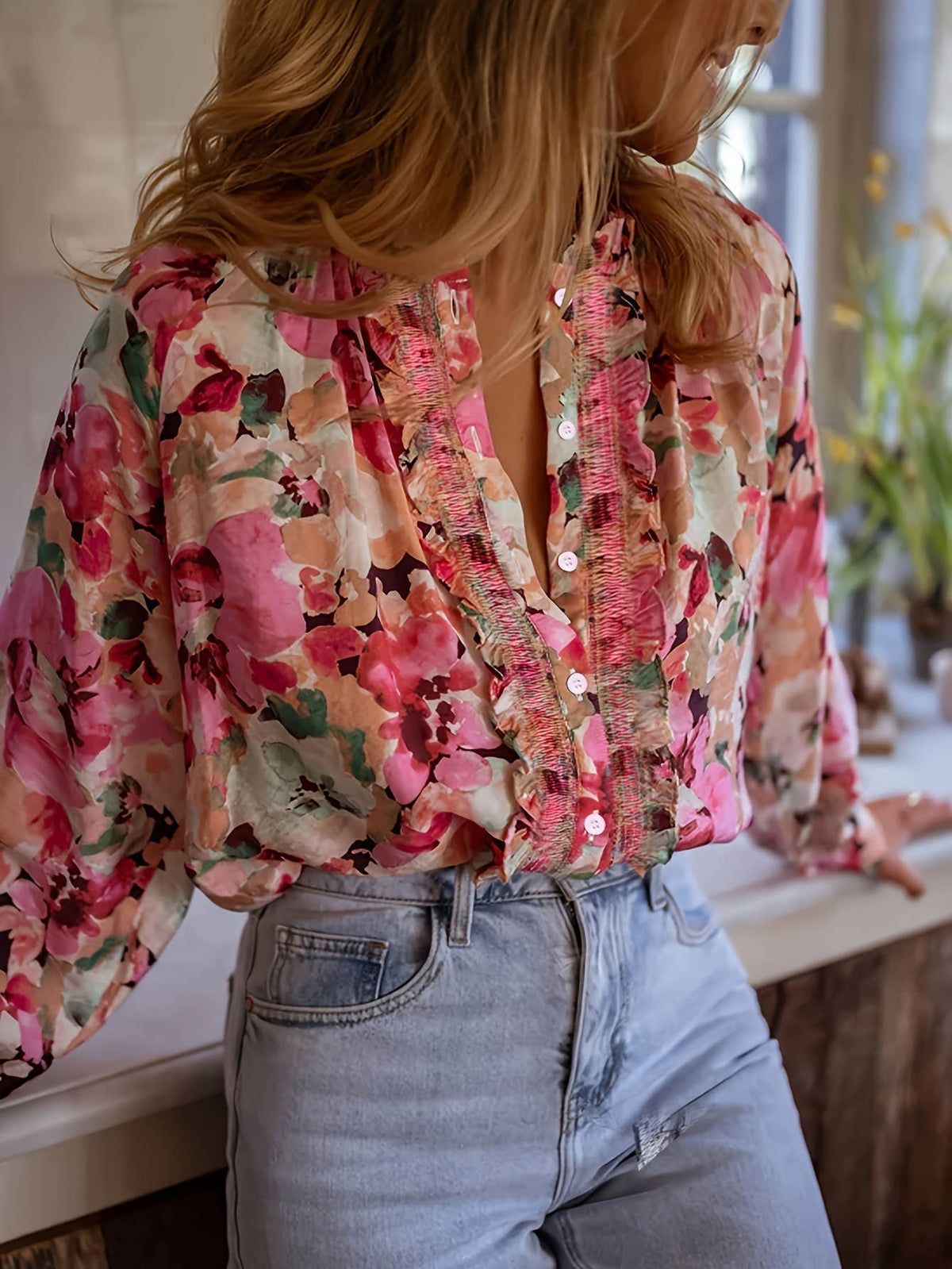 Floral Ruffled Blouse