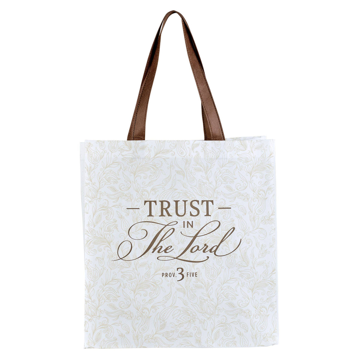 Tote White/Brown Trust in the Lord Prov. 3:5