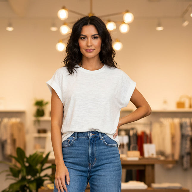 Cuffed Sleeve Tee