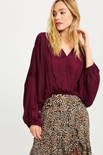 Dolman Sleeve Cropped Surplice Blouse - Debs on 5th