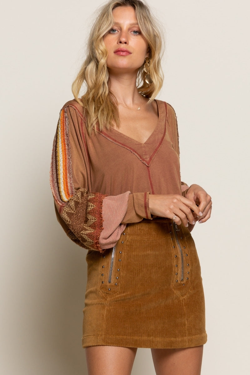 Zipper Detail Corduroy Skirt - Debs on 5th