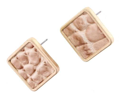 Alligator Square Stud Earrings - Debs on 5th