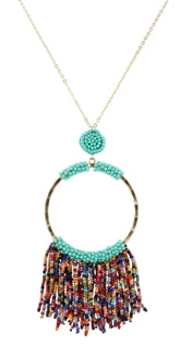 32" Beaded Triangle with Beaded Fringe - Debs on 5th