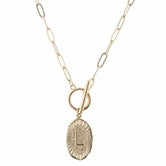 Gold Stamped Initial With Link Chain - Debs on 5th