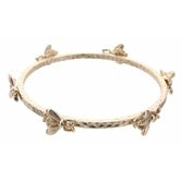 Gold Hammered Bee Bangle, 9" Around - Debs on 5th