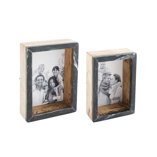 Mango Wood & Marble Shadow Box - Debs on 5th