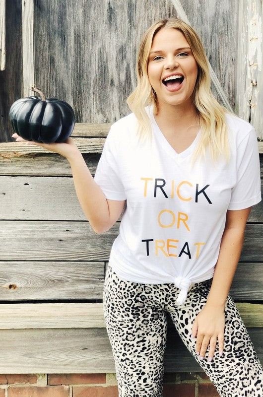 Trick Or Treat V-Neck Tee - Debs on 5th