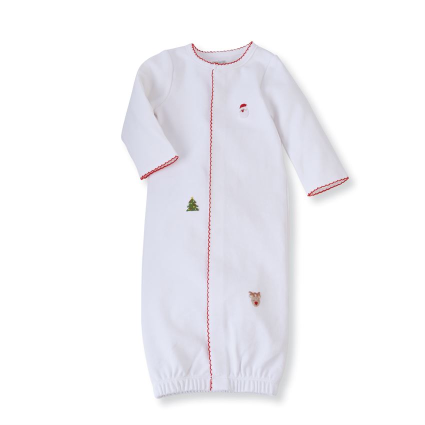 French Knot Christmas Sleep Gown with Santa Cap - Debs on 5th