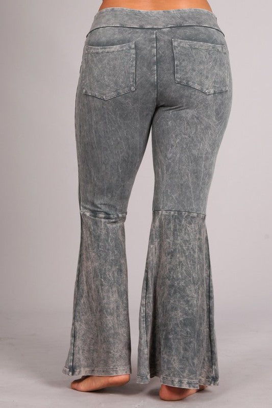 Mineral Washed Pants with Back Pockets - Debs on 5th