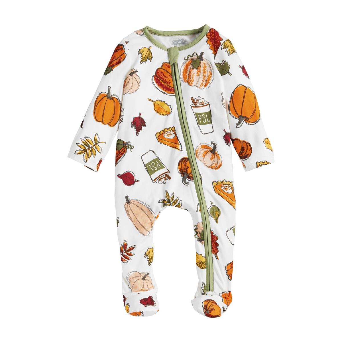 Pumpkin Spice Infant IFooted Sleeper - Debs on 5th