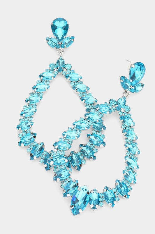 Marquise Crystal Statement Evening Earrings - Debs on 5th