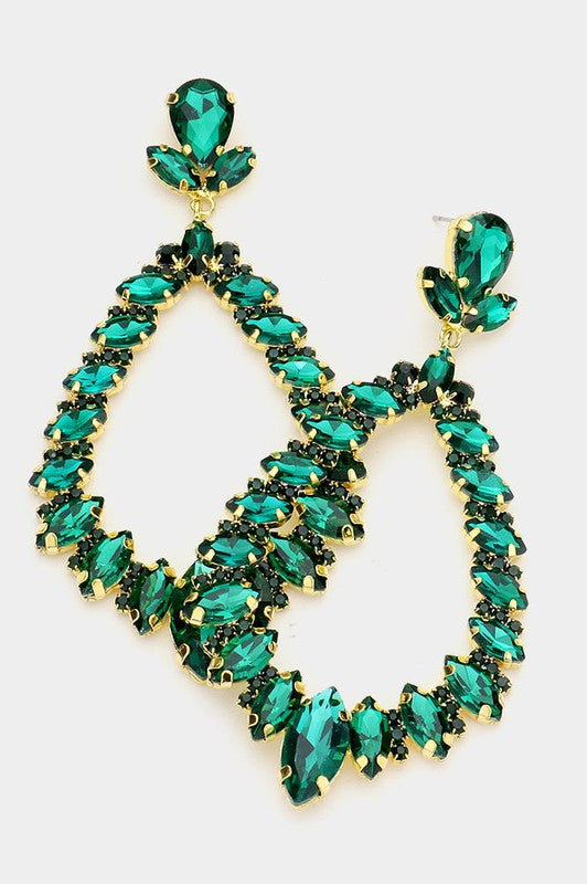 Marquise Crystal Statement Evening Earrings - Debs on 5th