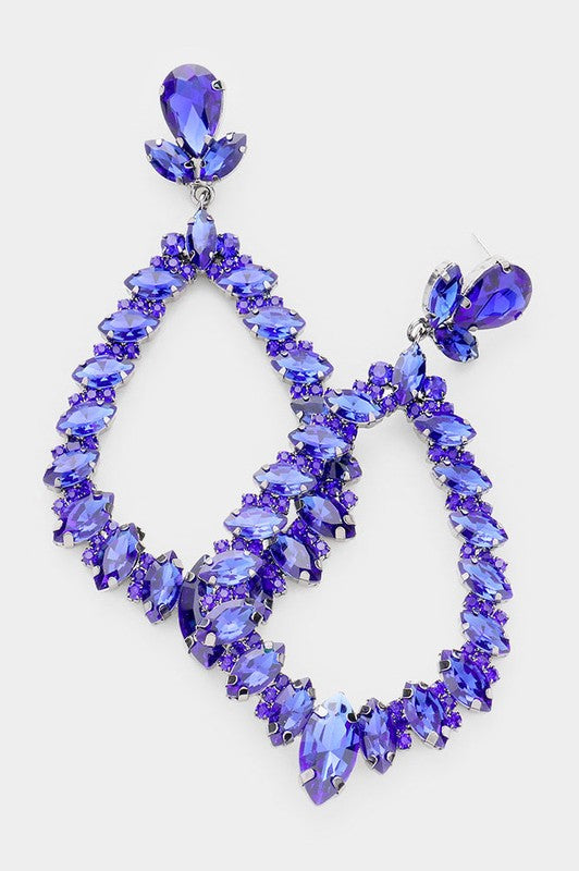 Marquise Crystal Statement Evening Earrings - Debs on 5th