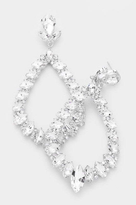 Marquise Crystal Statement Evening Earrings - Debs on 5th