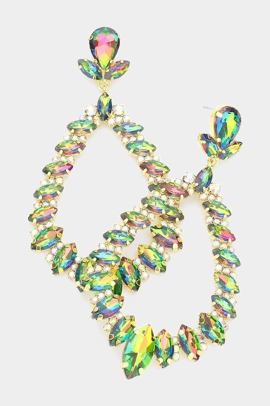 Marquise Crystal Statement Evening Earrings - Debs on 5th