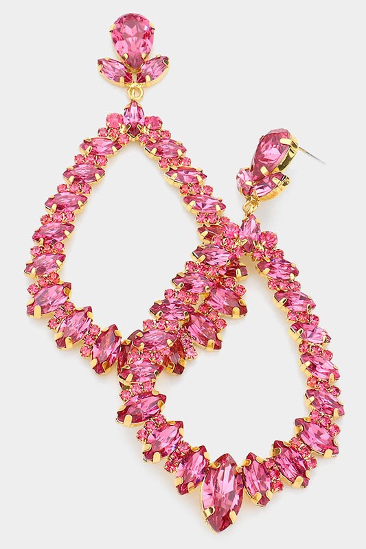 Marquise Crystal Statement Evening Earrings - Debs on 5th