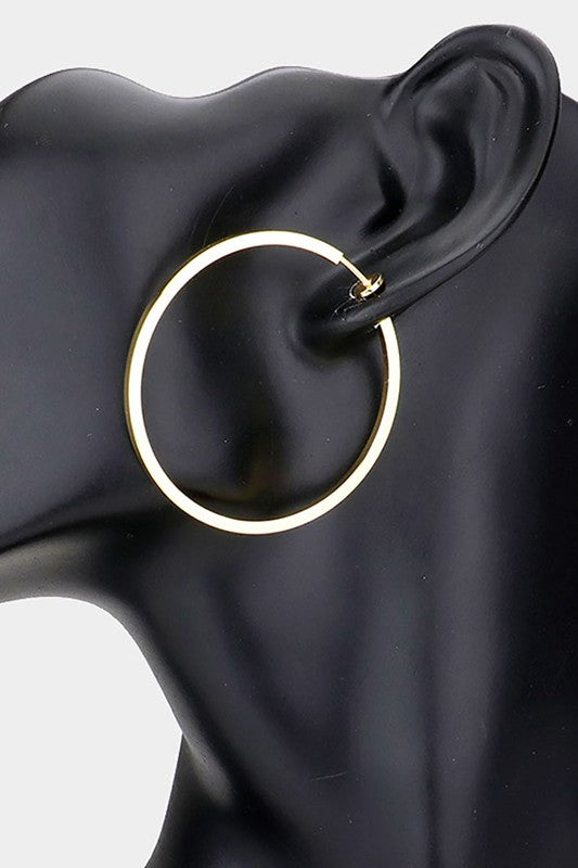 Metal Hoop Clip on Earrings - Debs on 5th