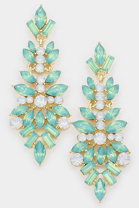 Crystal Rhinestone Statement Evening Earrings - Debs on 5th