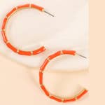 Bamboo Shaped Hoop Earrings - Debs on 5th