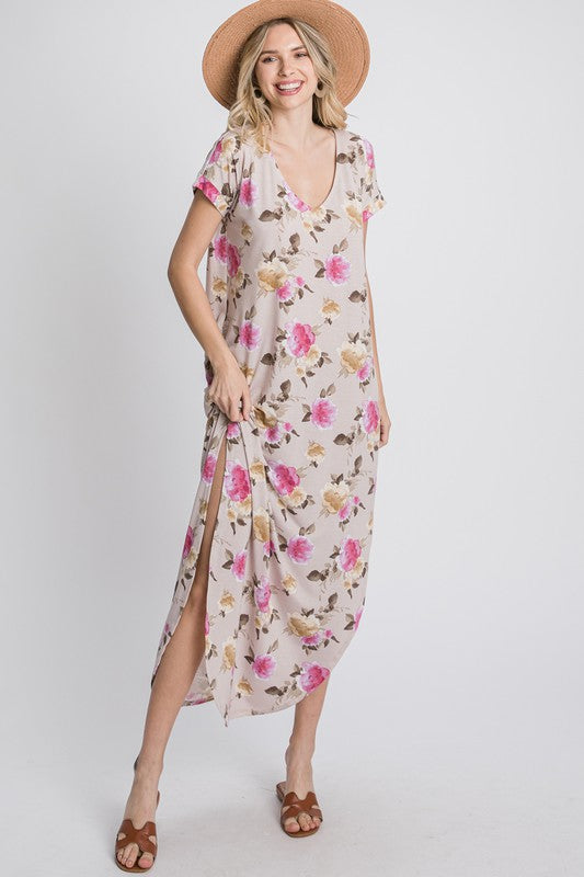 Floral Print Maxi Dress - Debs on 5th