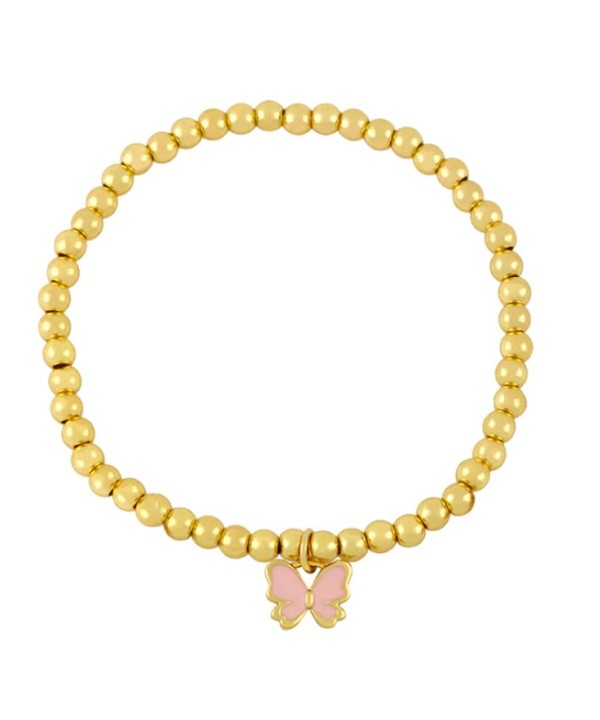 Gold Color Beads Butterfly Charms Bracelet - Debs on 5th