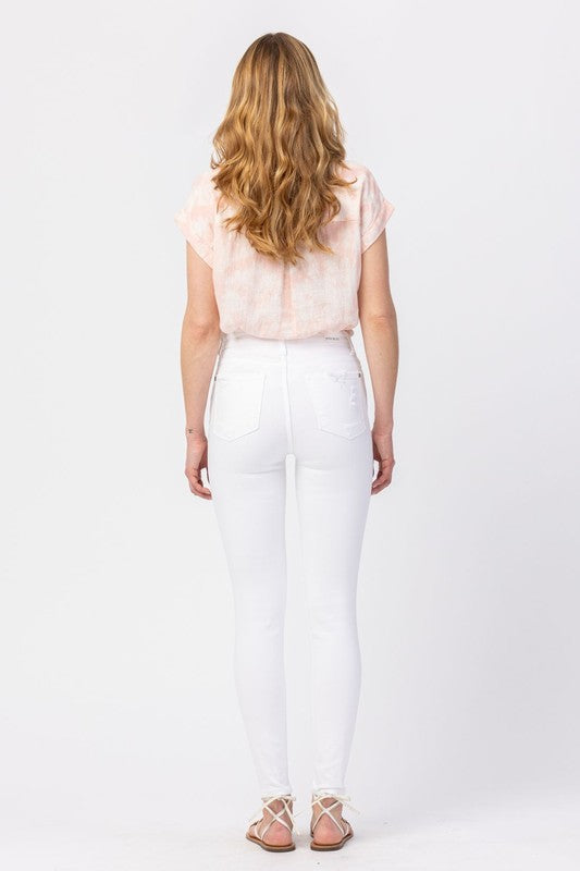 White Distressed Skinny Jeans - Debs on 5th