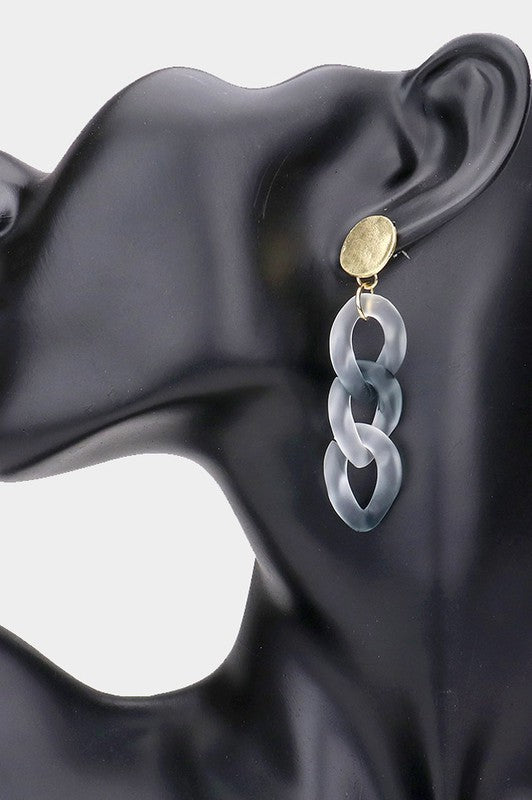 Ombre Resin Chain Link Dangle Earrings - Debs on 5th