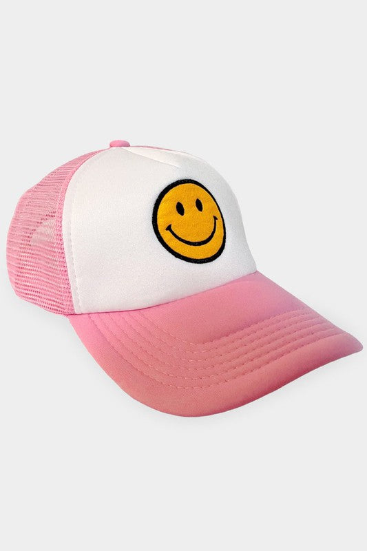 Smile Accented Mesh Back Baseball Cap - Debs on 5th