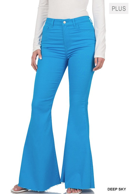 High Rise Super Flare Denim Pants - Debs on 5th